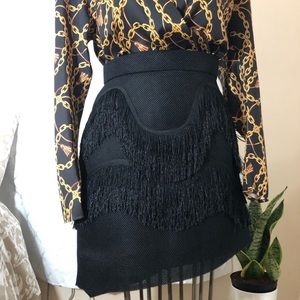Zara fringe scuba skirt